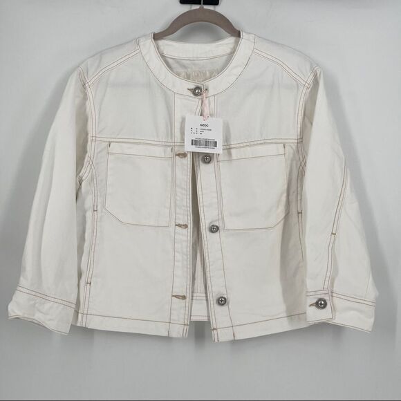 OZOC WHITE DENIM JACKET  - Picture 1 of 7
